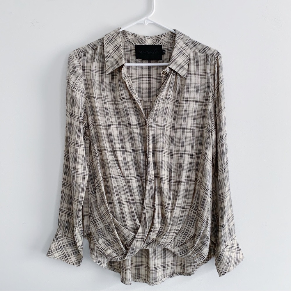 Vacate The Label Plaid Button Up Top